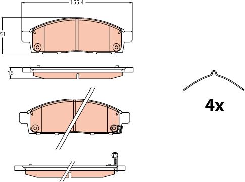 TRW GDB2124 - Тормозные колодки, дисковые, комплект parts5.com