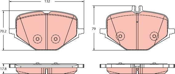 TRW GDB2395 - Тормозные колодки, дисковые, комплект parts5.com