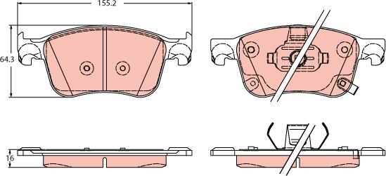 TRW GDB2342 - Тормозные колодки, дисковые, комплект parts5.com