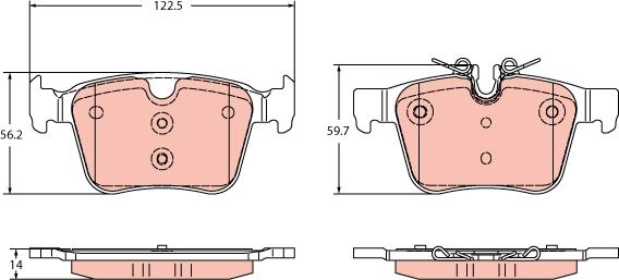 TRW GDB2351 - Тормозные колодки, дисковые, комплект parts5.com