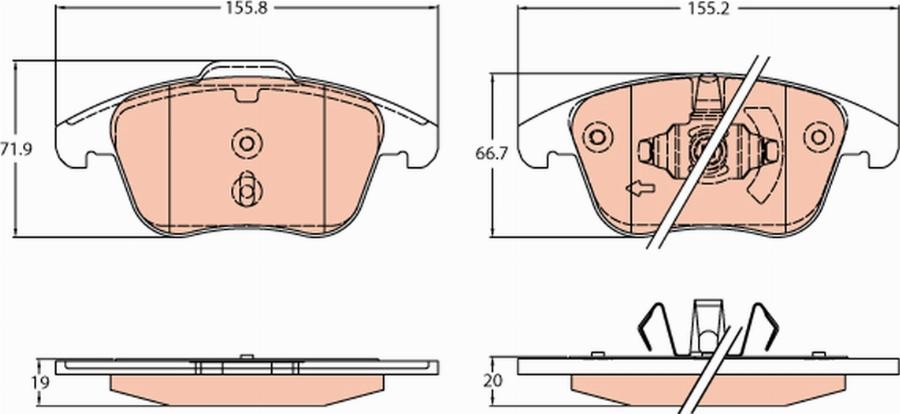 TRW GDB2307 - Тормозные колодки, дисковые, комплект parts5.com