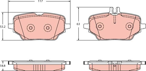 TRW GDB2381 - Тормозные колодки, дисковые, комплект parts5.com