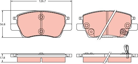 TRW GDB2387 - Тормозные колодки, дисковые, комплект parts5.com