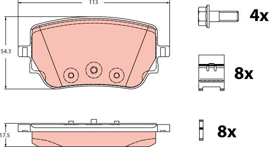 TRW GDB2331 - Тормозные колодки, дисковые, комплект parts5.com