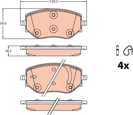 TRW GDB2324 - Тормозные колодки, дисковые, комплект parts5.com