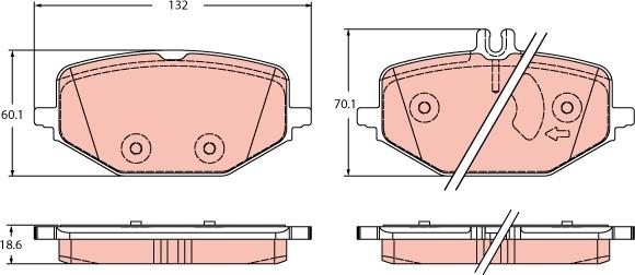 TRW GDB2372 - Тормозные колодки, дисковые, комплект parts5.com