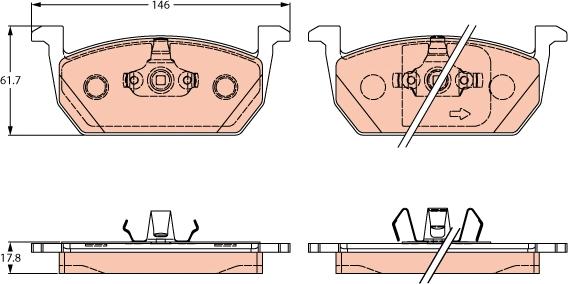 TRW GDB2266 - Тормозные колодки, дисковые, комплект parts5.com