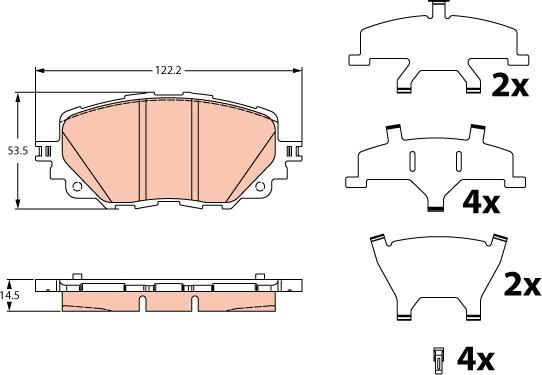 TRW GDB2285 - Тормозные колодки, дисковые, комплект parts5.com