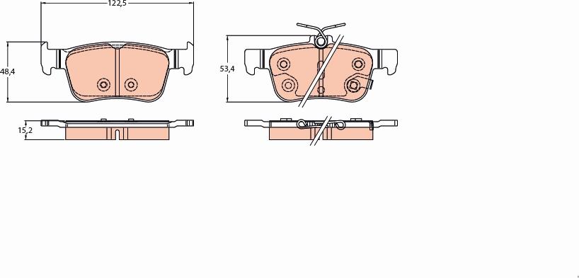 TRW GDB2223 - Тормозные колодки, дисковые, комплект parts5.com