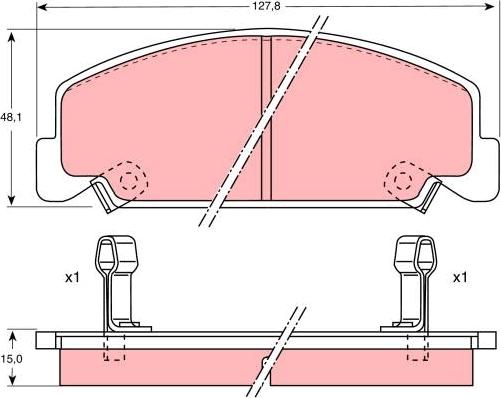 TRW GDB764 - Тормозные колодки, дисковые, комплект parts5.com