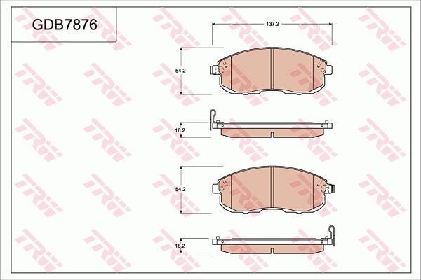 TRW GDB7876 - Тормозные колодки, дисковые, комплект parts5.com