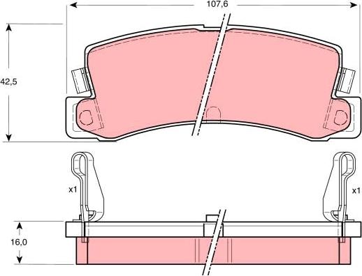 TRW GDB730 - Тормозные колодки, дисковые, комплект parts5.com