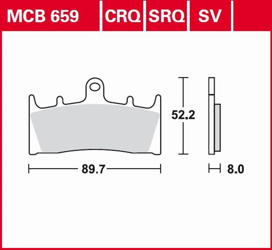 TRW MCB659 - Тормозные колодки, дисковые, комплект parts5.com