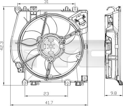 TYC 828-0001 - Вентилятор, охлаждение двигателя parts5.com