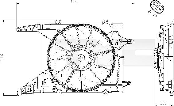 TYC 828-0002 - Вентилятор, охлаждение двигателя parts5.com