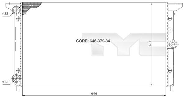 TYC 737-0014 - Радиатор, охлаждение двигателя parts5.com