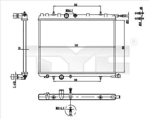 TYC 726-0016-R - Радиатор, охлаждение двигателя parts5.com