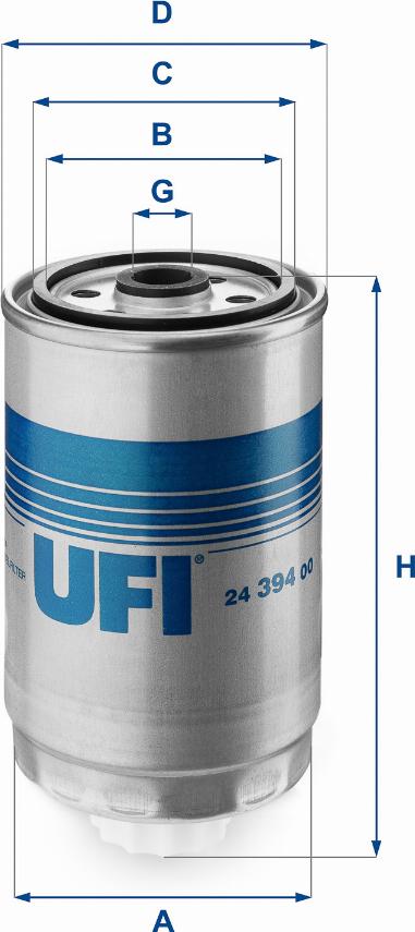 UFI 24.394.00 - Топливный фильтр parts5.com