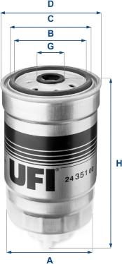 UFI 24.351.00 - Топливный фильтр parts5.com