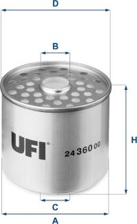 UFI 24.360.00 - Топливный фильтр parts5.com