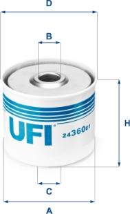 UFI 24.360.01 - Топливный фильтр parts5.com