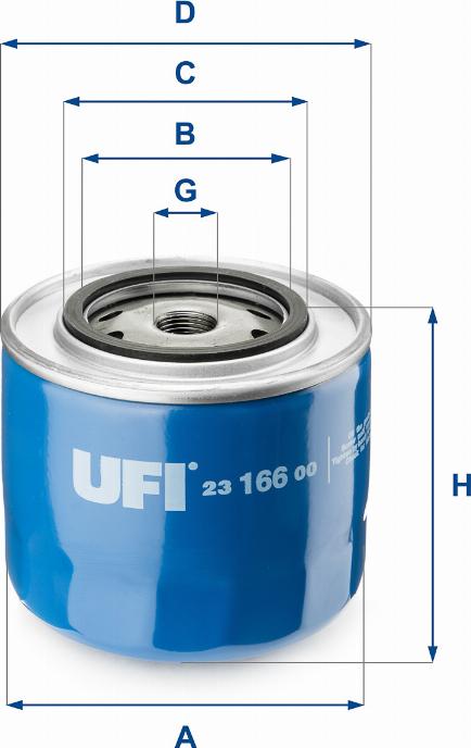 UFI 23.166.00 - Filtro de aceite parts5.com