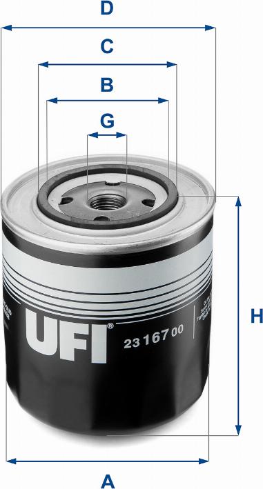 UFI 23.167.00 - Масляный фильтр parts5.com