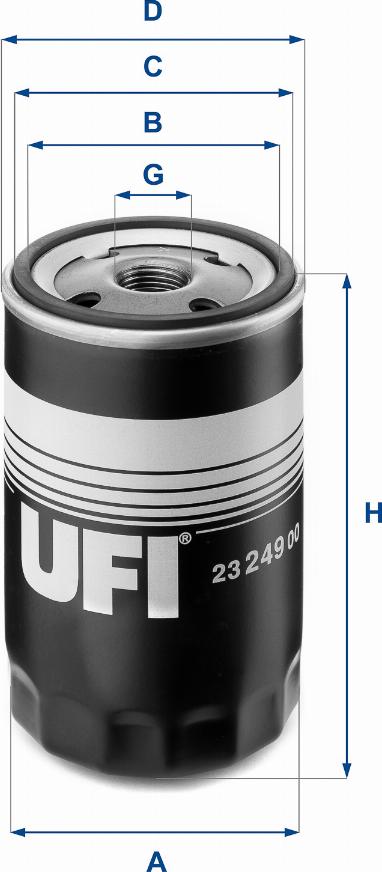 UFI 23.249.00 - Oil Filter parts5.com