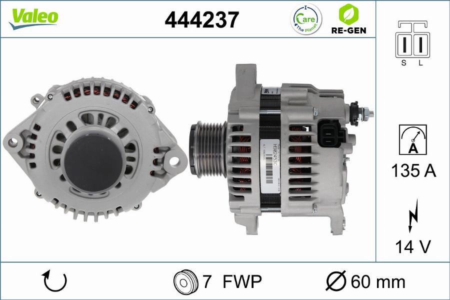 Valeo 444237 - Генератор parts5.com