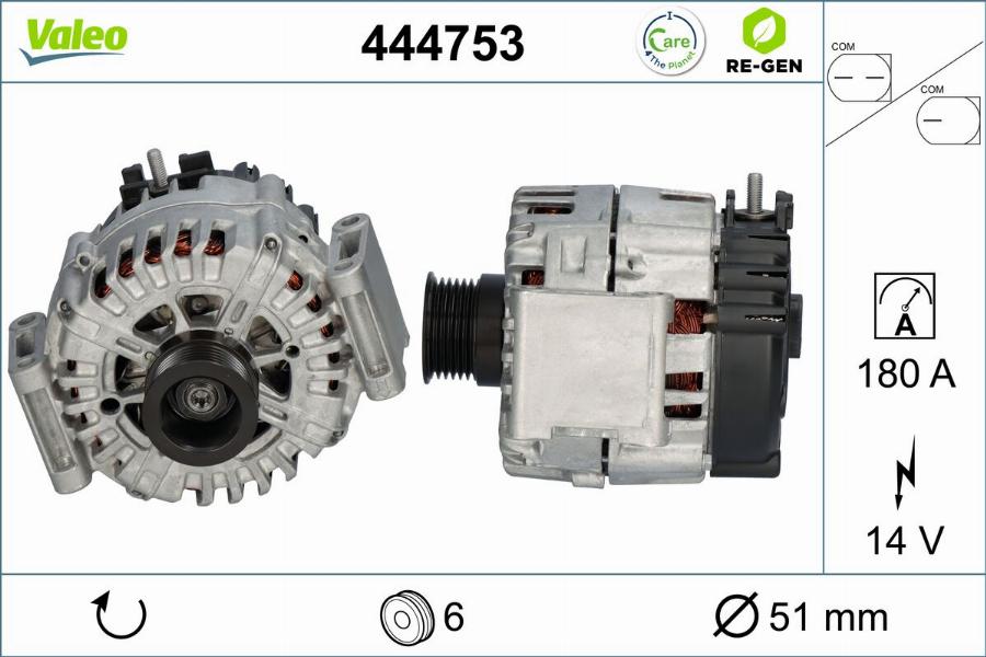 Valeo 444753 - Генератор parts5.com