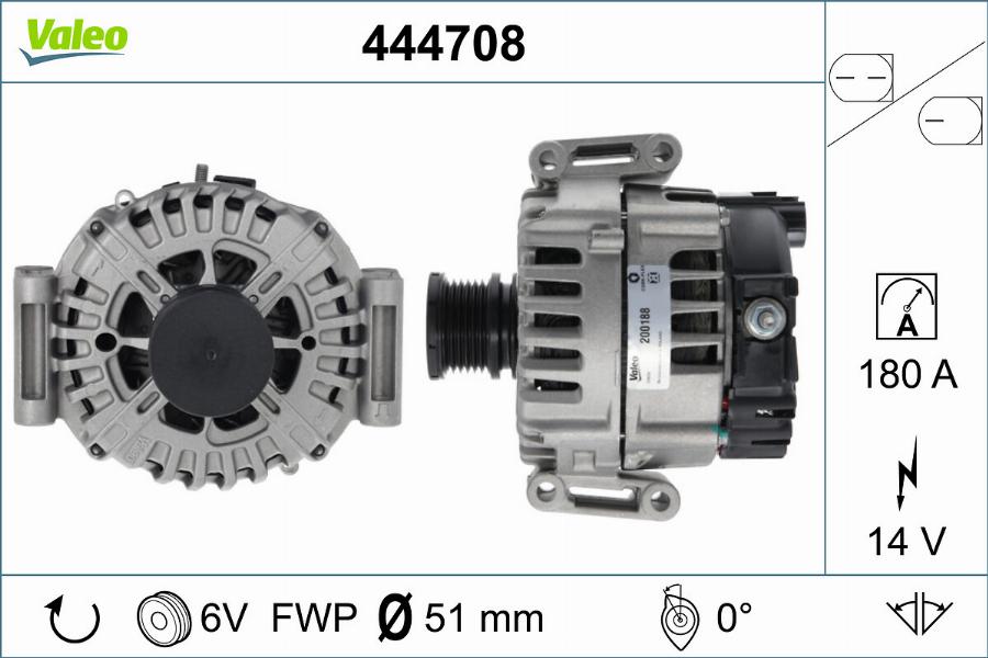 Valeo 444708 - Генератор parts5.com