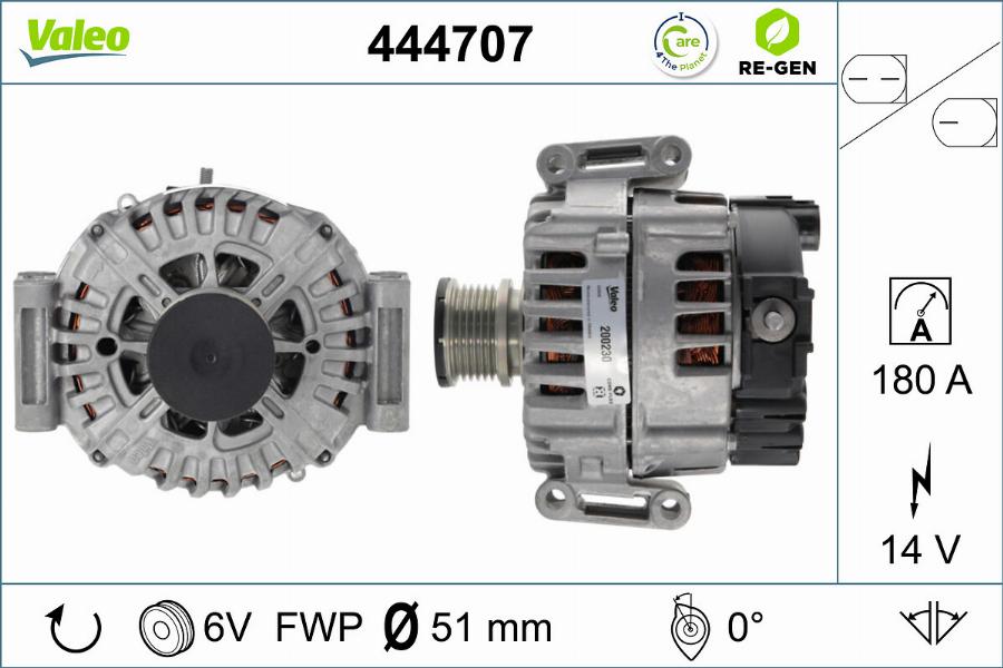 Valeo 444707 - Генератор parts5.com