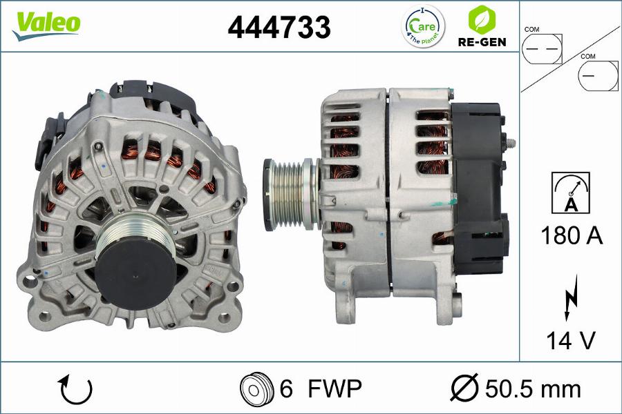 Valeo 444733 - Генератор parts5.com