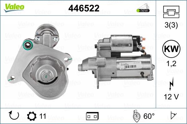 Valeo 446522 - Motor de arranque parts5.com