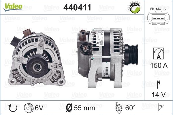 Valeo 440411 - Генератор parts5.com