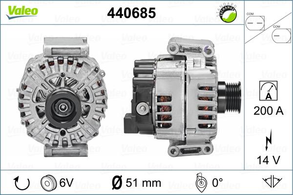 Valeo 440685 - Генератор parts5.com