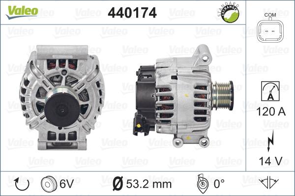 Valeo 440174 - Генератор parts5.com