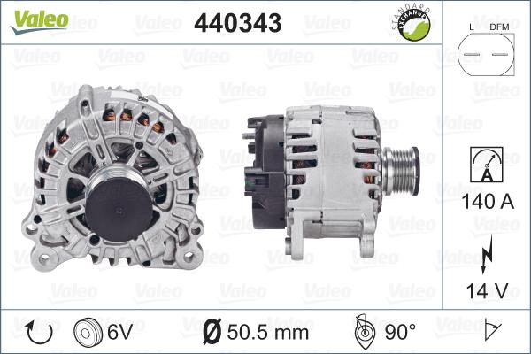 Valeo 440343 - Генератор parts5.com