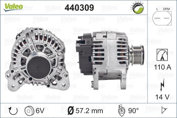 Valeo 440309 - Генератор parts5.com