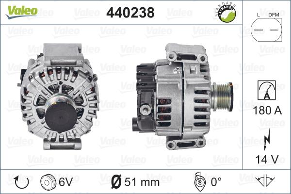 Valeo 440238 - Генератор parts5.com