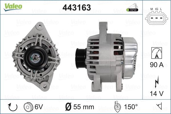 Valeo 443163 - Alternador parts5.com