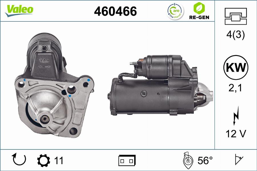 Valeo 460466 - Motor de arranque parts5.com