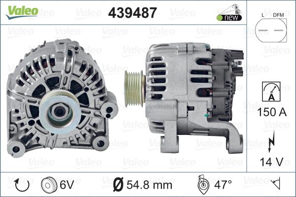 Valeo 439487 - Генератор parts5.com