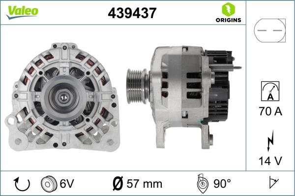 Valeo 439437 - Генератор parts5.com