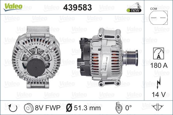 Valeo 439583 - Генератор parts5.com