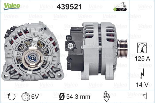 Valeo 439521 - Генератор parts5.com