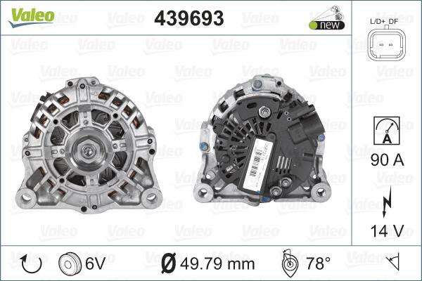 Valeo 439693 - Генератор parts5.com