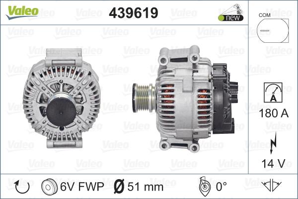 Valeo 439619 - Генератор parts5.com