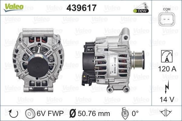 Valeo 439617 - Генератор parts5.com