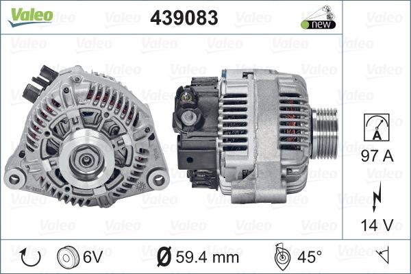 Valeo 439083 - Генератор parts5.com